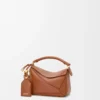 Borsa Mini Featherlight Puzzle in pelle di agnello nappa Pecan