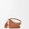 Borsa Mini Featherlight Puzzle in pelle di agnello nappa Pecan