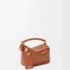Borsa Mini Featherlight Puzzle in pelle di agnello nappa Pecan