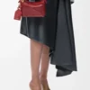 Borsa Mini Featherlight Puzzle in pelle di agnello nappa rosso bruciato