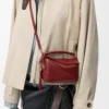 Borsa Mini Featherlight Puzzle in pelle di agnello nappa rosso bruciato