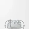 Borsa Mini Flamenco in pelle di vitello stampata moiré Argento