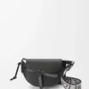 Borsa Mini Gate Dual in morbida pelle di vitello e jacquard nero