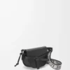 Borsa Mini Gate Dual in morbida pelle di vitello e jacquard nero