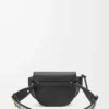 Borsa Mini Gate Dual in morbida pelle di vitello e jacquard nero