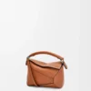 Borsa Mini Puzzle Edge in classica pelle di vitello Tan