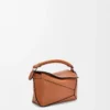 Borsa Mini Puzzle Edge in classica pelle di vitello Tan