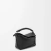 Borsa Mini Puzzle Edge in morbida pelle di vitello martellata Black