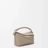 Borsa Mini Puzzle Edge in morbida pelle di vitello martellata Clay