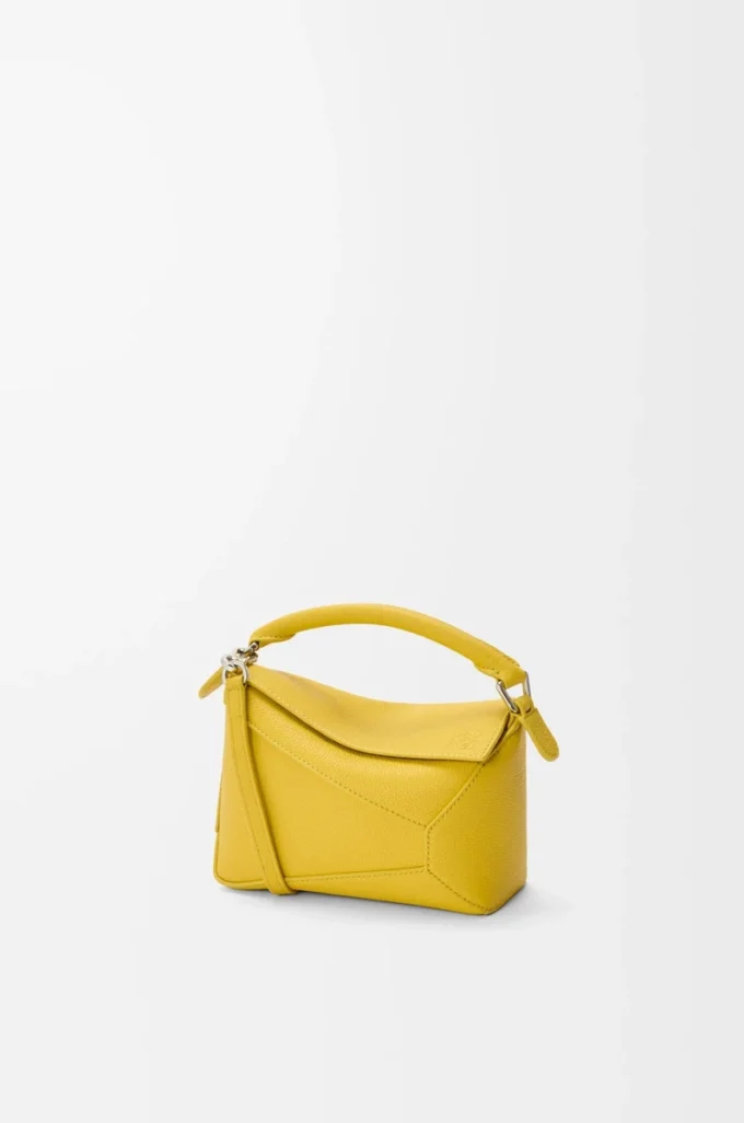 Borsa Mini Puzzle Edge in morbida pelle di vitello martellata Dandelion