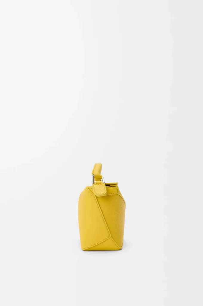 Borsa Mini Puzzle Edge in morbida pelle di vitello martellata Dandelion
