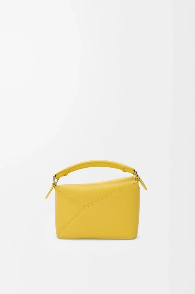 Borsa Mini Puzzle Edge in morbida pelle di vitello martellata Dandelion