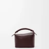 Borsa Mini Puzzle Edge in morbida pelle di vitello martellata Dark Chestnut