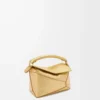 Borsa Mini Puzzle Edge in pelle di agnello laminata Gold Borsa Mini Puzzle Edge in pelle di agnello laminata Gold