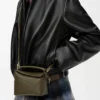 Borsa Mini Puzzle Edge in pelle di vitello classica Dark Khaki