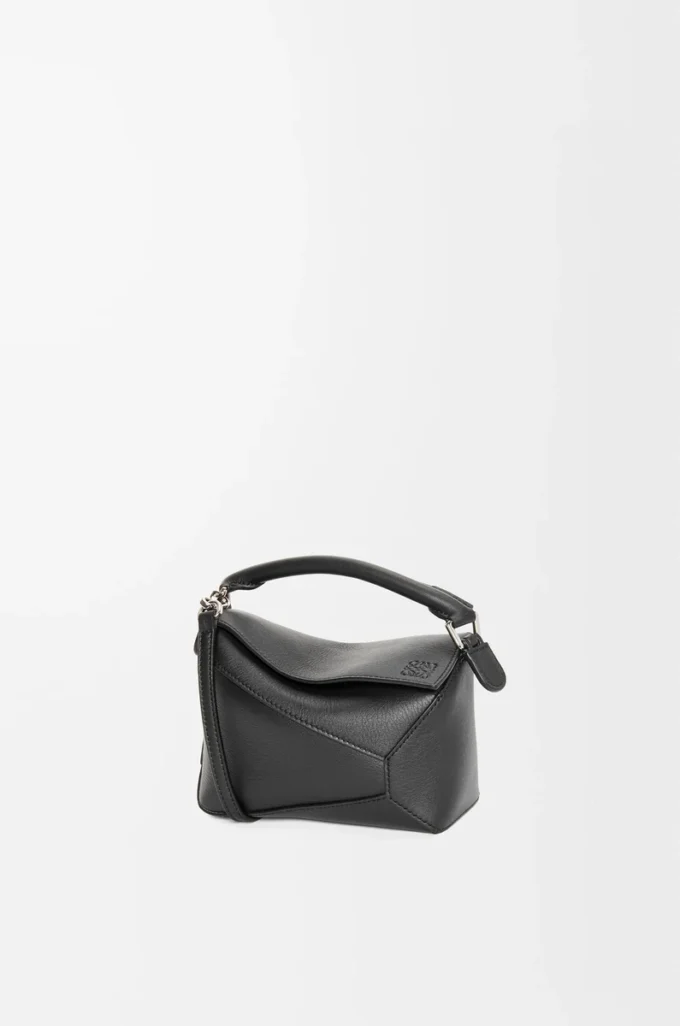 Borsa Mini Puzzle Edge in pelle di vitello classica nera Borsa Mini Puzzle Edge in pelle di vitello classica nera