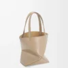 Borsa Mini Puzzle Fold in pelle di vitello lucida color sabbia Borsa Mini Puzzle Fold in pelle di vitello lucida color sabbia
