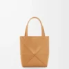 Borsa Mini Puzzle Fold in pelle di vitello lucida Warm Desert