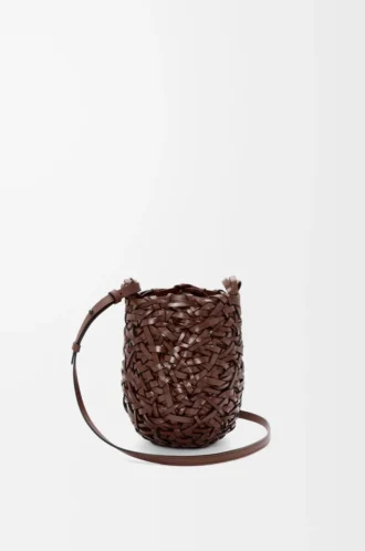 Borsa Nest Basket piccola in pelle di vitello Castagna Borsa Nest Basket piccola in pelle di vitello Castagna