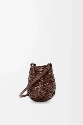 Borsa Nest Basket piccola in pelle di vitello Castagna Borsa Nest Basket piccola in pelle di vitello Castagna