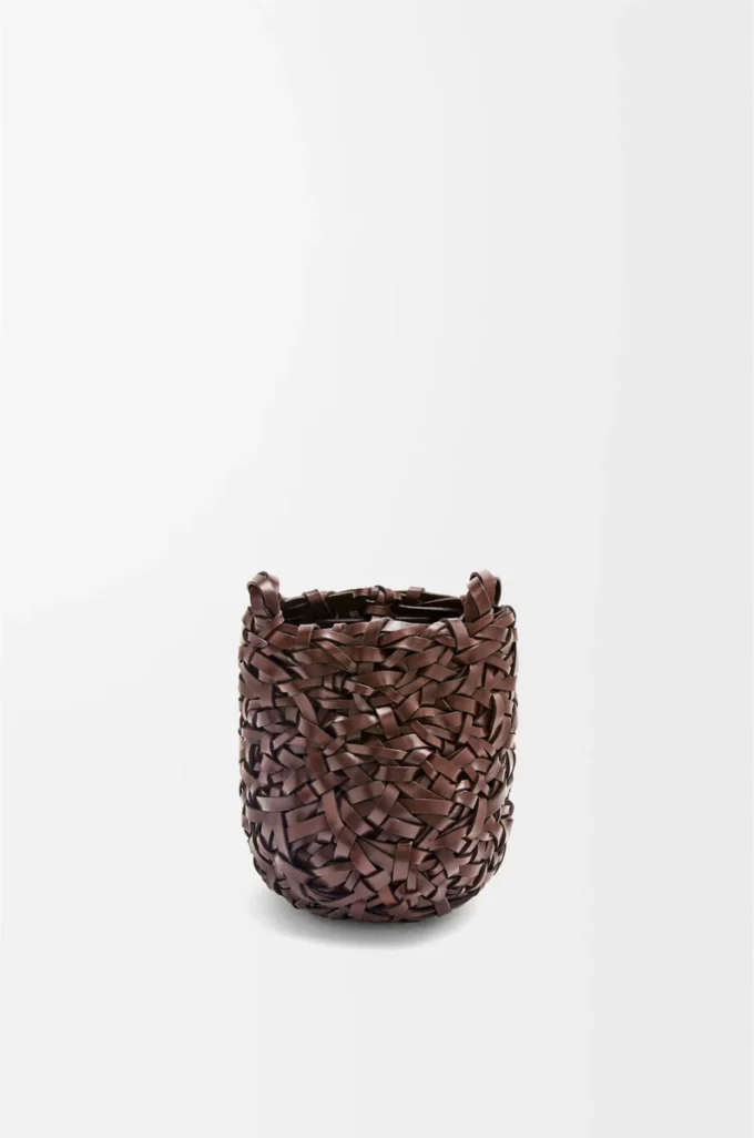 Borsa Nest Basket piccola in pelle di vitello Castagna Borsa Nest Basket piccola in pelle di vitello Castagna