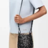 Borsa Nest Basket piccola in pelle di vitello nera