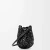 Borsa Nest Basket piccola in pelle di vitello nera