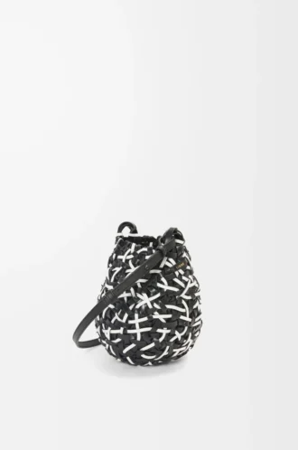 Borsa Nest Basket piccola in pelle di vitello Nero/Bianco Borsa Nest Basket piccola in pelle di vitello Nero/Bianco
