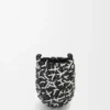 Borsa Nest Basket piccola in pelle di vitello Nero/Bianco