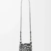 Borsa Nest Basket piccola in pelle di vitello Nero/Bianco
