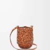 Borsa Nest Basket piccola in pelle di vitello Tan