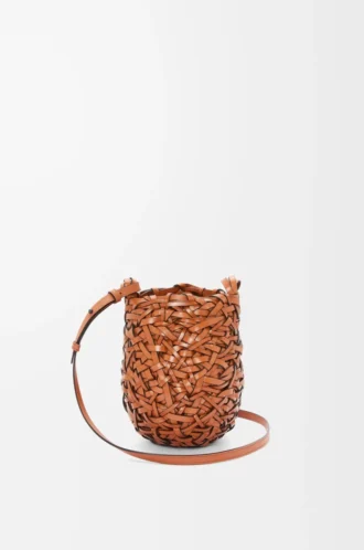Borsa Nest Basket piccola in pelle di vitello Tan Borsa Nest Basket piccola in pelle di vitello Tan