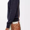Borsa Nest Basket piccola in pelle di vitello Tan