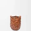 Borsa Nest Basket piccola in pelle di vitello Tan
