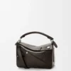 Borsa Panta piccola Puzzle in pelle di vitello lucida marrone vintage Borsa Panta piccola Puzzle in pelle di vitello lucida marrone vintage