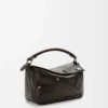 Borsa Panta piccola Puzzle in pelle di vitello lucida marrone vintage Borsa Panta piccola Puzzle in pelle di vitello lucida marrone vintage