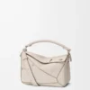 Borsa Panta small Puzzle in pelle di vitello lucida Light Ghost Borsa Panta small Puzzle in pelle di vitello lucida Light Ghost