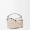 Borsa Panta small Puzzle in pelle di vitello lucida Light Ghost Borsa Panta small Puzzle in pelle di vitello lucida Light Ghost