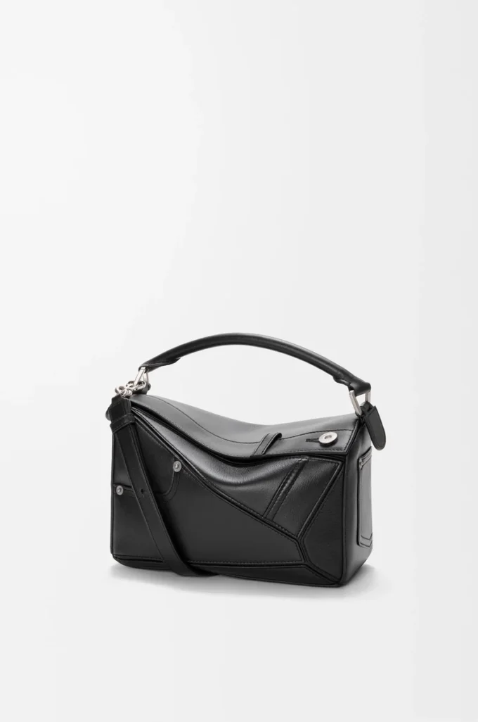 Borsa Panta small Puzzle in pelle di vitello lucida Nero Borsa Panta small Puzzle in pelle di vitello lucida Nero