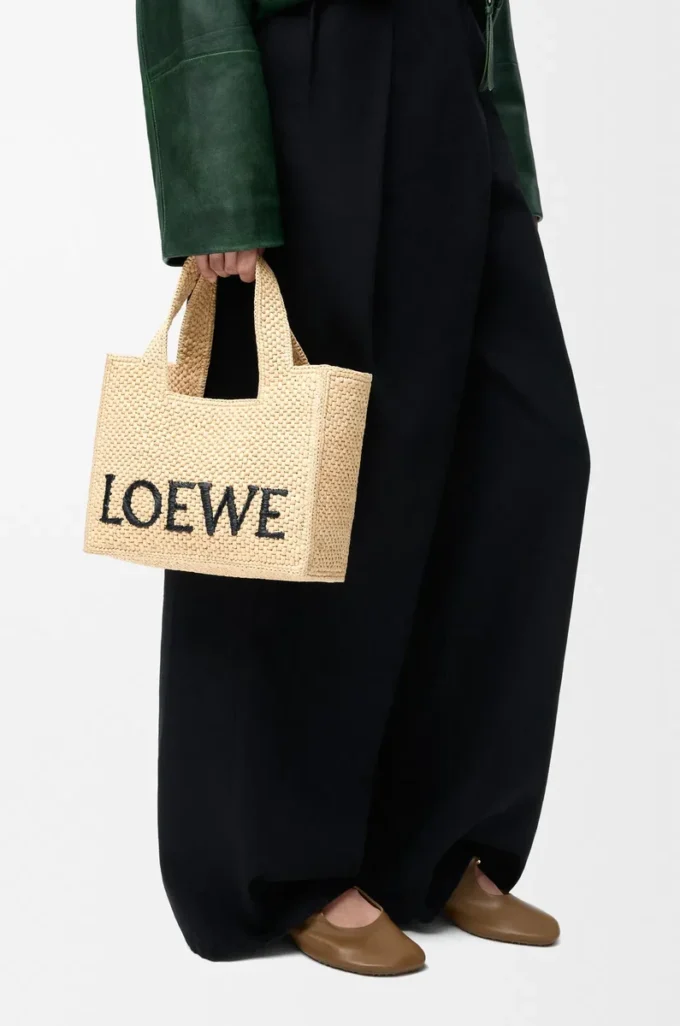 Borsa piccola LOEWE Font in rafia naturale Borsa piccola LOEWE Font in rafia naturale