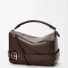 Borsa Puzzle Biker grande in pelle di vitello lucida Dark Chestnut Borsa Puzzle Biker grande in pelle di vitello lucida Dark Chestnut
