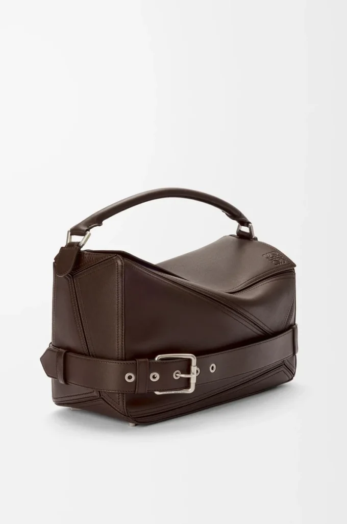 Borsa Puzzle Biker grande in pelle di vitello lucida Dark Chestnut Borsa Puzzle Biker grande in pelle di vitello lucida Dark Chestnut