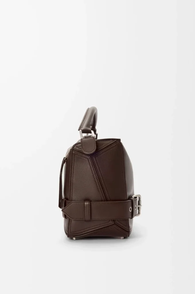 Borsa Puzzle Biker grande in pelle di vitello lucida Dark Chestnut Borsa Puzzle Biker grande in pelle di vitello lucida Dark Chestnut
