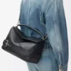 Borsa Puzzle Biker grande in pelle di vitello lucida nera Borsa Puzzle Biker grande in pelle di vitello lucida nera