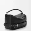 Borsa Puzzle Biker grande in pelle di vitello lucida nera Borsa Puzzle Biker grande in pelle di vitello lucida nera