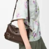 Borsa Puzzle Biker piccola in pelle di vitello lucida Dark Chestnut Borsa Puzzle Biker piccola in pelle di vitello lucida Dark Chestnut