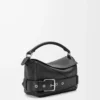 Borsa Puzzle Biker piccola in pelle di vitello lucida nera Borsa Puzzle Biker piccola in pelle di vitello lucida nera