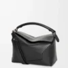 Borsa Puzzle Edge media in pelle di vitello classica nera Borsa Puzzle Edge media in pelle di vitello classica nera