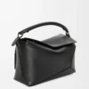 Borsa Puzzle Edge media in pelle di vitello classica nera Borsa Puzzle Edge media in pelle di vitello classica nera