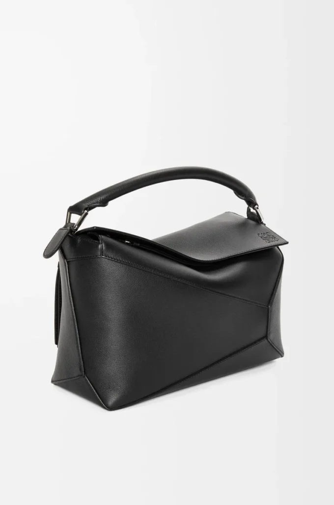 Borsa Puzzle Edge media in pelle di vitello classica nera Borsa Puzzle Edge media in pelle di vitello classica nera
